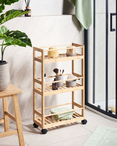 Etajeră pentru baie - Shelving unit QUINTAY Bamboo Wood Light Brown