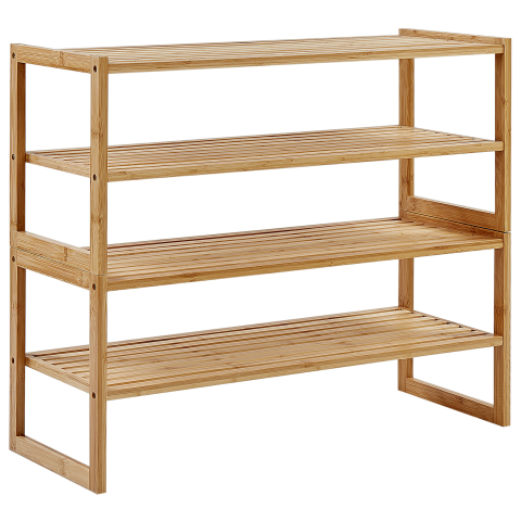 Shelving Unit UVALDA Bamboo Wood Light Brown [1]