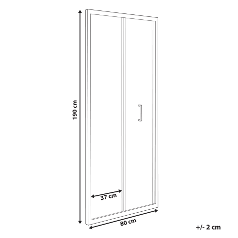 NELTUME folding shower door 80 x 190 cm Black [2]