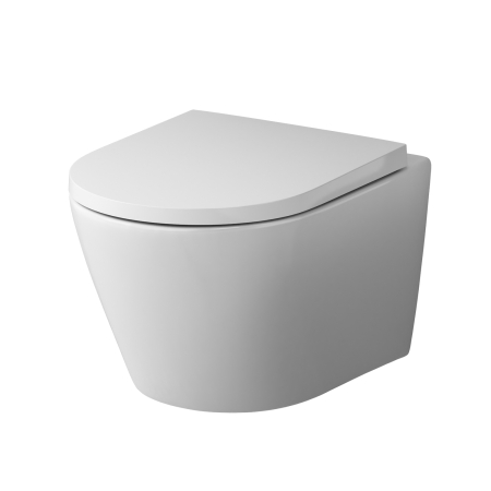 Vase wc - Vas WC suspendat AM.PM Flash CNA1700SC, alb, evacuare orizontala, 36 x 50 x 39 cm, capac WC inclus