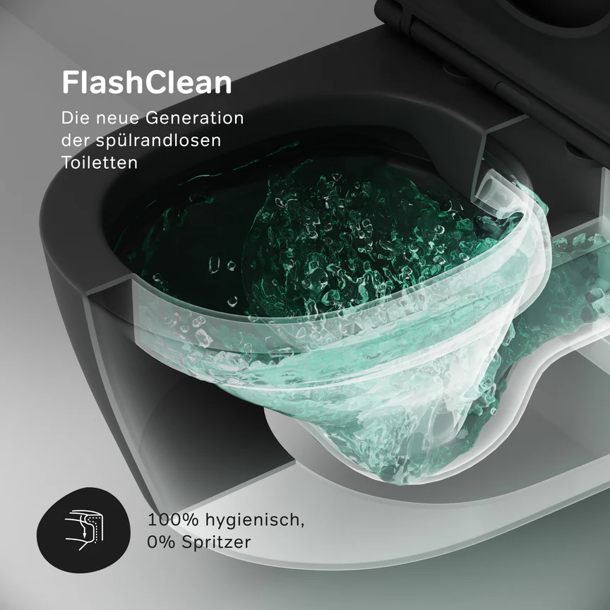 Vas WC suspendat X-Joy CXB1700MBSC, negru, evacuare orizontala, capac WC inclus [4]