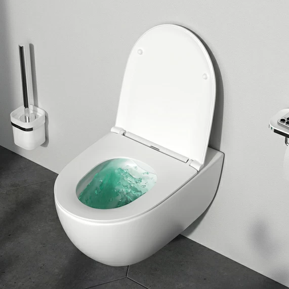 Vas WC suspendat Awe FlashClean fără ramă cu husă scaun cu închidere silențioasă [1]