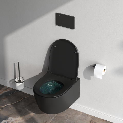 Vas WC suspendat X-Joy CXB1700MBSC, negru, evacuare orizontala, capac WC inclus [2]