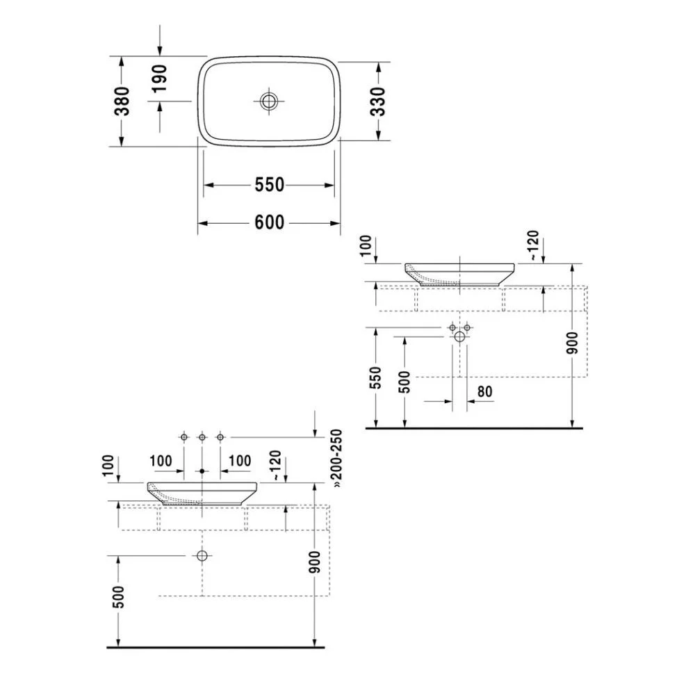 Lavoar baie pe blat Duravit Durastyle 60x38 cm [4]