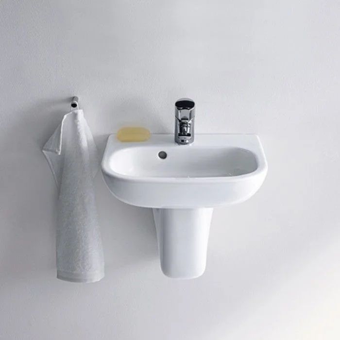 Lavoar baie suspendat Duravit D-Code 45x34 cm, cu preaplin [2]