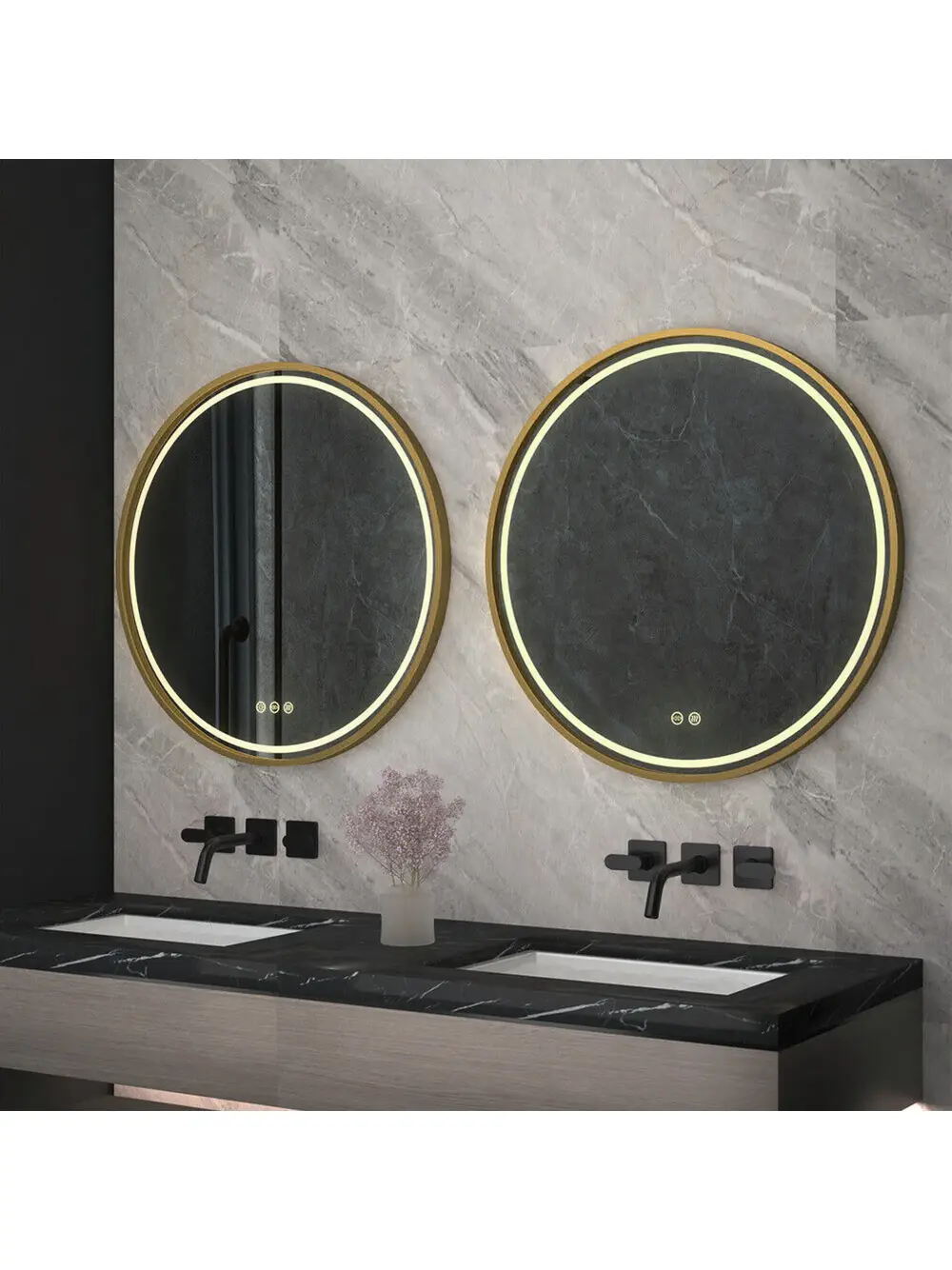 Oglindă LED 50cm MMJ auriu periat [4]