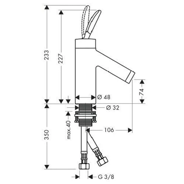 Baterie lavoar monocomanda Hansgrohe Axor StarckClassic70 [2]