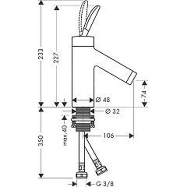 Baterie lavoar monocomanda Hansgrohe Axor StarckClassic 70 [2]