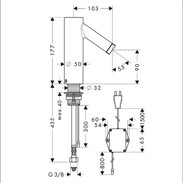 Baterie lavoar cu senzor Hansgrohe Axor Starck [2]