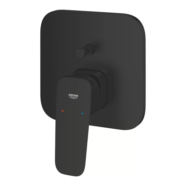 Baterie cada-dus incastrata Grohe Cubeo negru mat fara corp ingropat [6]