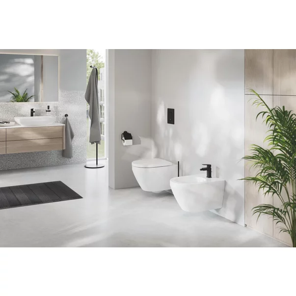 Baterie bideu monocomanda Grohe Cubeo cu ventil Pop-Up negru mat [2]