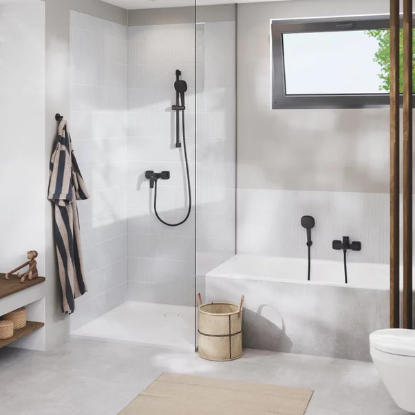 Baterii baie - Baterie dus Grohe Cubeo monocomanda negru mat
