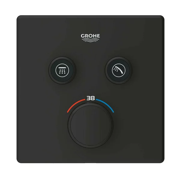 Baterie dus negru mat Grohe Grohtherm SmartControl termostatica patrata 2 iesiri [2]