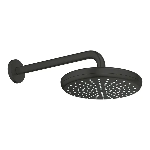 Palarie de dus rotunda negru mat Grohe Tempesta 210 mm cu brat [3]