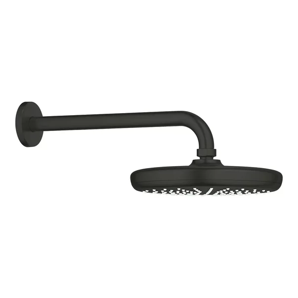 Palarie de dus rotunda negru mat Grohe Tempesta 210 mm cu brat [4]