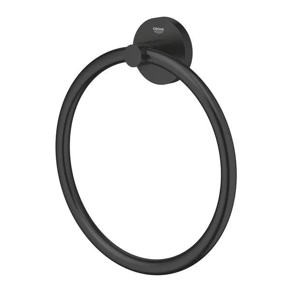Cuiere si suporturi prosoape - Suport prosop inelar negru mat Grohe Essentials