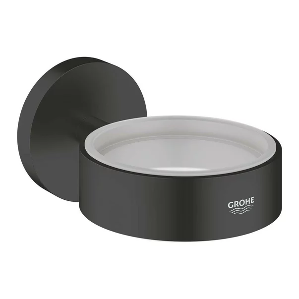 Suport negru mat Grohe Essentials pentru pahar sau savoniera [2]