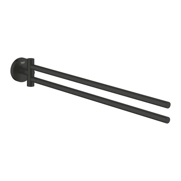 Suport prosop doua brate negru mat Grohe Essentials Cube 43.9 cm [2]