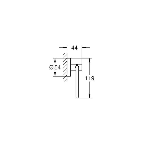 Suport hartie igienica negru mat fara aparatoare Grohe Essentials [3]
