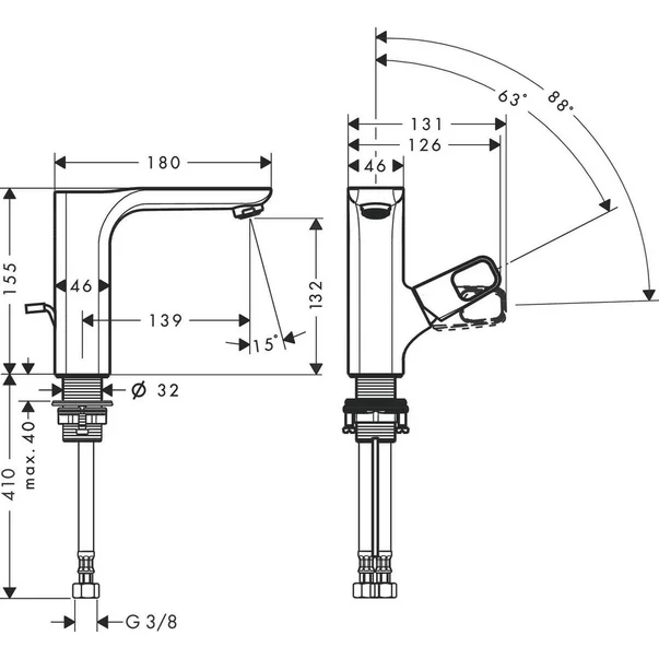 Baterie lavoar monocomanda Hansgrohe Axor Urquiola 130 [3]