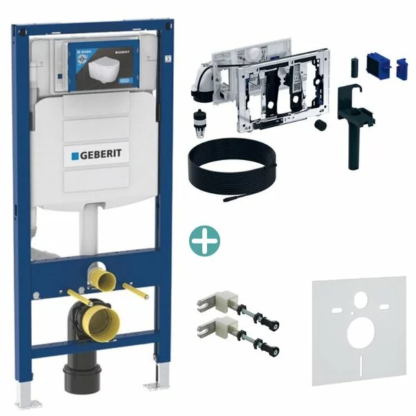 Rezervoare wc - Pachet Geberit rezervor incastrat Duofix Sigma cu Kit Geberit DuoFresh cu declansare manuala gri antracit