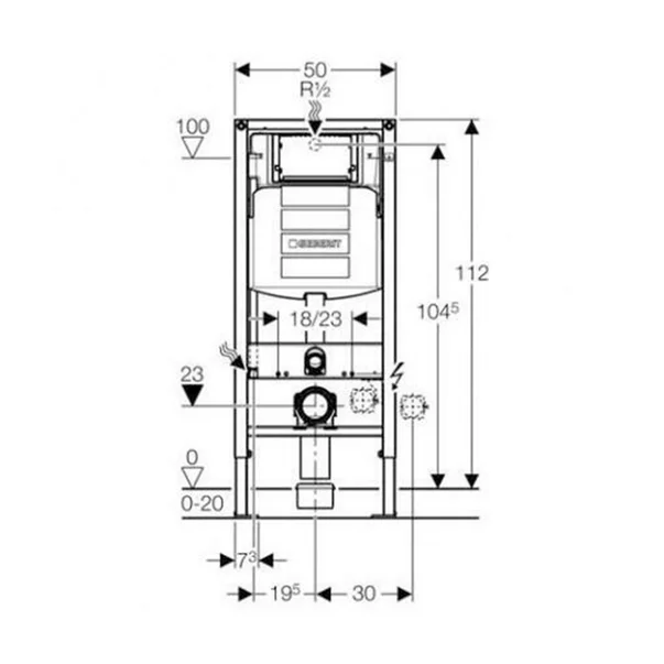 Rezervor incastrat Geberit Duofix Sigma cu set fixare si clapeta Sigma20 negru easy-to clean [2]