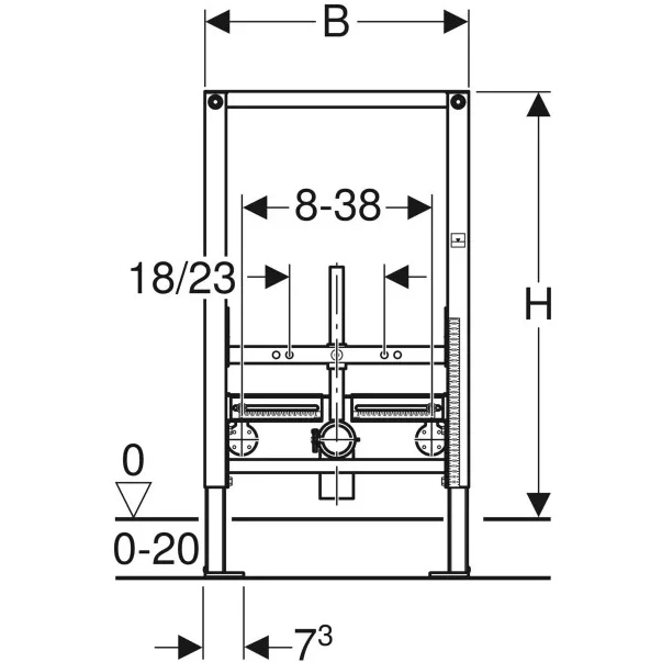 Cadru metalic pentru fixare bideu cu inaltime 82 cm Geberit Duofix [4]