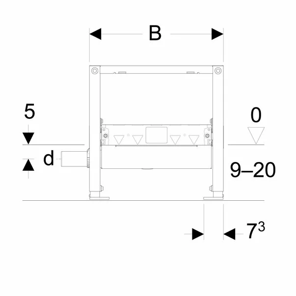 Rigola pentru dus cu scurgere in perete Geberit Duofix 500 mm pentru pardoseli 90 mm-200 mm [2]