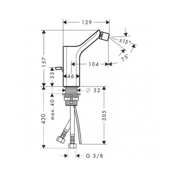 Baterie bideu Hansgrohe Axor Urquiola [2]