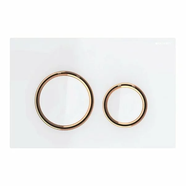  Clapeta actionare - Clapeta de actionare Geberit Sigma21 sticla alb cu inel rose gold