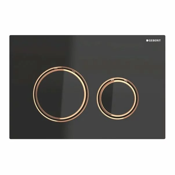  Clapeta actionare - Clapeta de actionare Geberit Sigma21 sticla negru cu inel rose gold