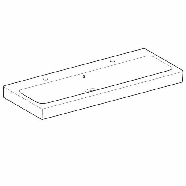 Lavoar pe mobilier Geberit Icon 120 cm cu orificiu baterie stanga si dreapta [2]