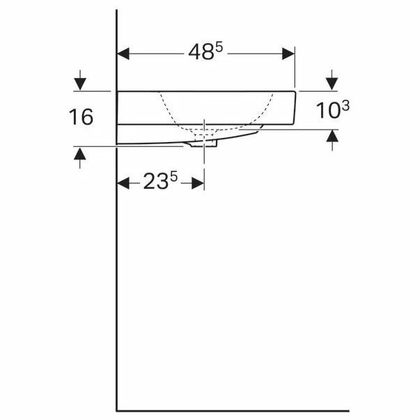 Lavoar pe mobilier Geberit Icon 120 cm fara orificiu baterie [5]