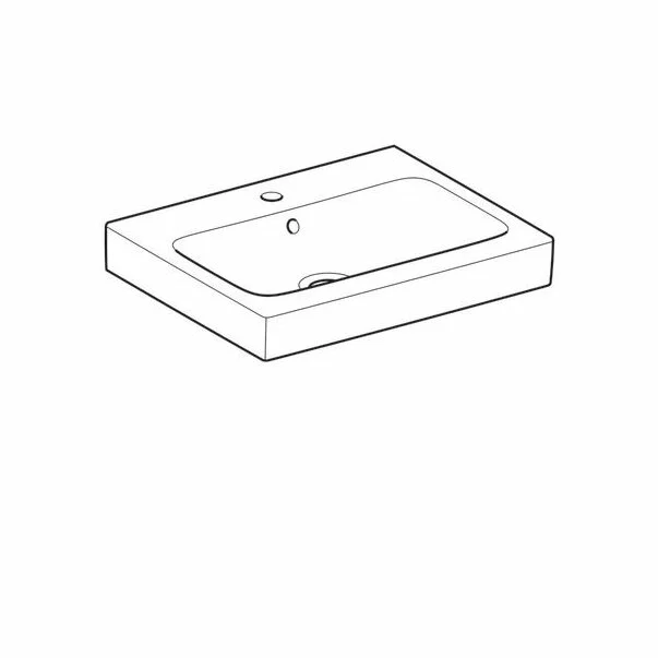 Lavoar pe mobilier Geberit Icon 60 cm cu orificiu baterie centrat cu orificiu preaplin [2]
