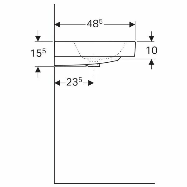 Lavoar pe mobilier Geberit Icon 60 cm cu orificiu baterie centrat fara orificiu preaplin [5]