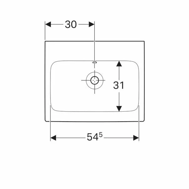 Lavoar pe mobilier Geberit Icon 60 cm fara orificiu baterie cu orificiu preplin [3]