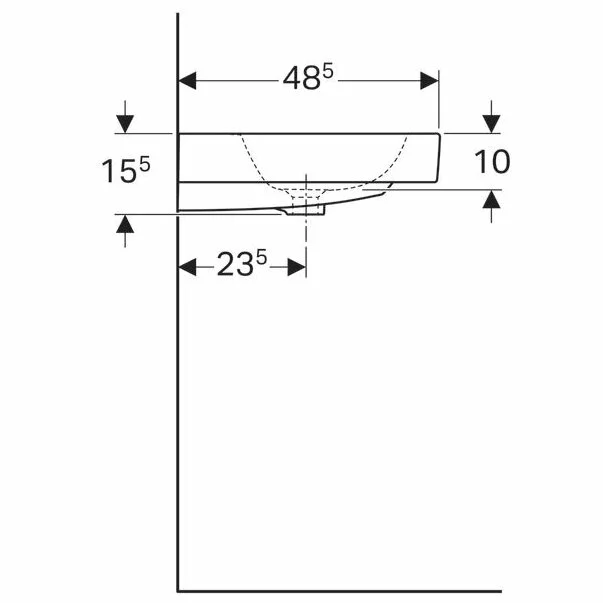 Lavoar pe mobilier Geberit Icon 75 cm cu orificiu baterie [5]