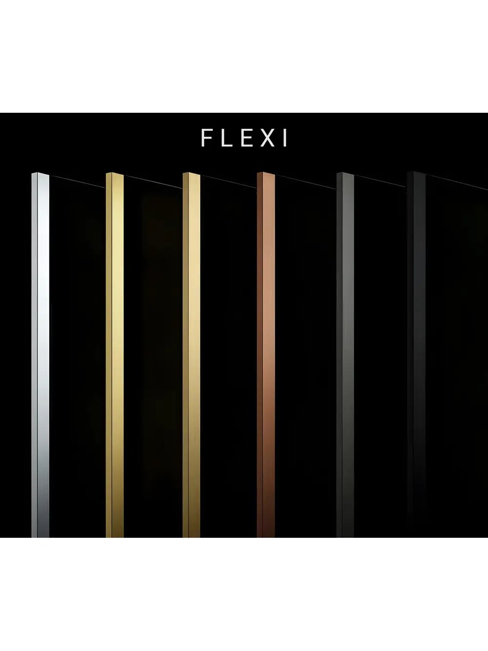 Paravan de dus fumuriu Rea Flexi Grey 130 cm auriu periat [6]