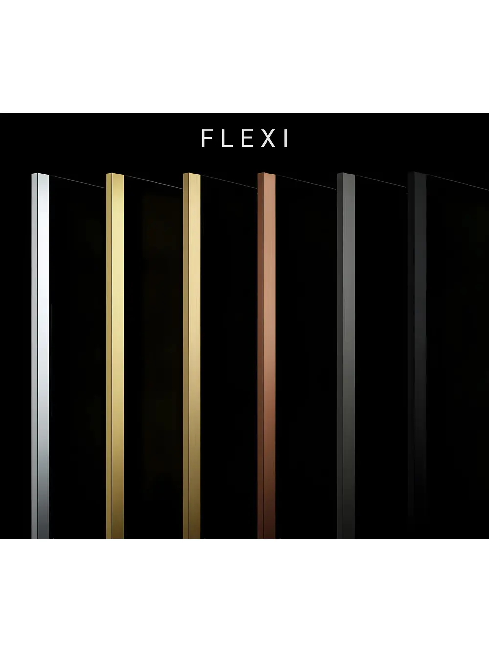 Paravan de dus fumuriu Rea Flexi Brown 100 cm cupru periat [9]