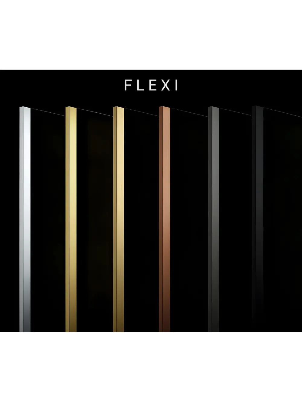 Paravan de dus fumuriu Rea Flexi Brown 120 cm cupru periat [10]