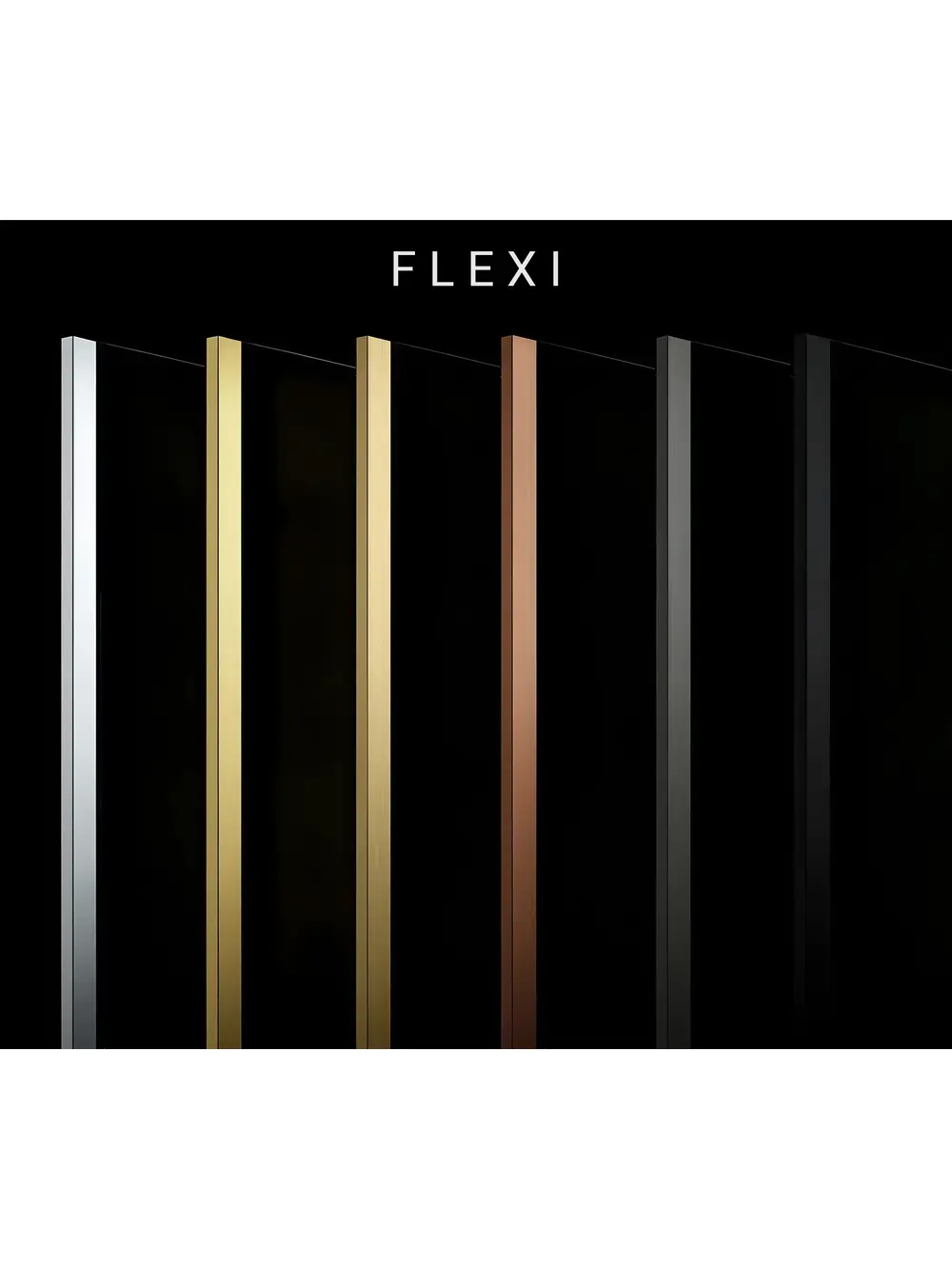 Paravan de dus Rea Flexi Transparent 130 cm cupru periat [8]