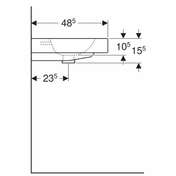 Lavoar pe blat Geberit Icon 75 cm [5]