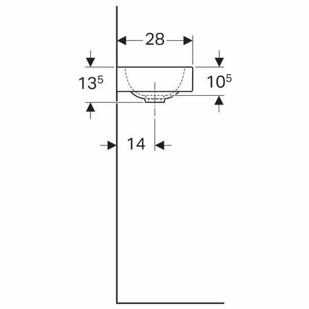 Lavoar pe mobilier Geberit Icon 38 cm cu orificiu baterie dreapta [5]
