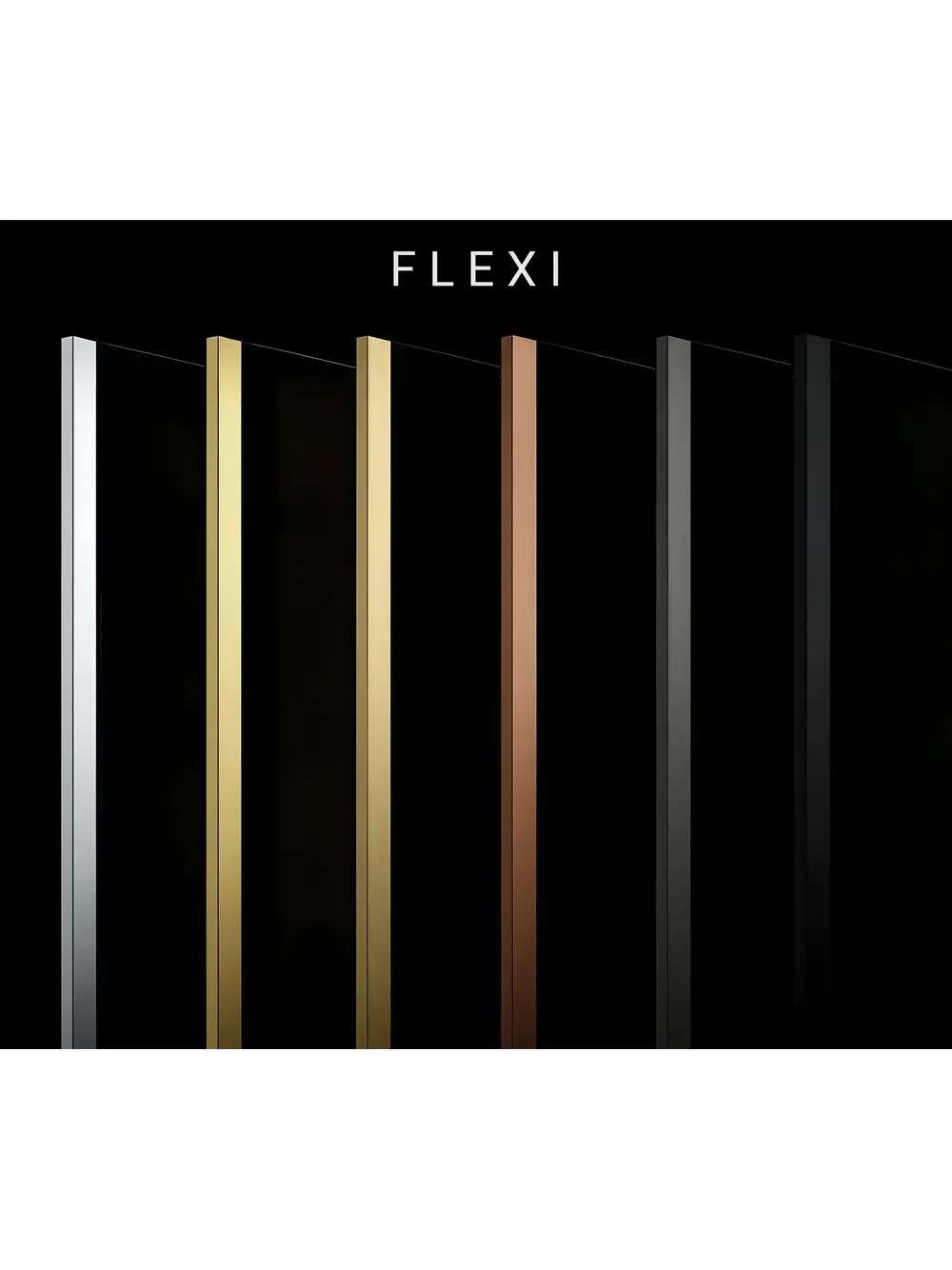 Paravan de dus fumuriu Rea Flexi Grey 140 cm auriu [5]