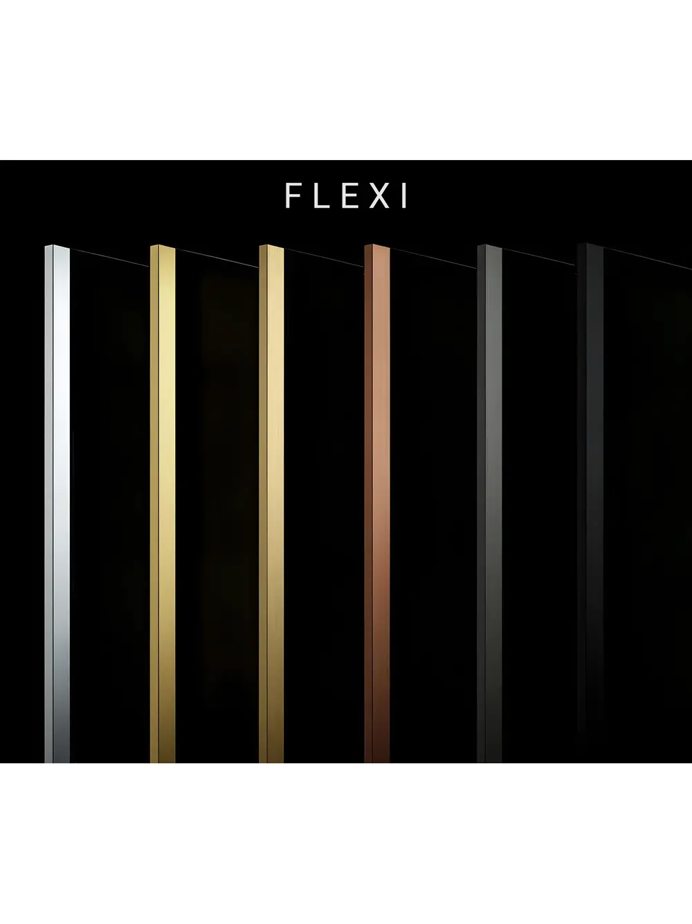 Paravan de dus fumuriu Rea Flexi Brown 100 cm auriu [6]