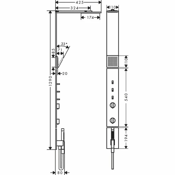 Coloana de dus cu baterie termostatata Axor ShowerComposition [2]