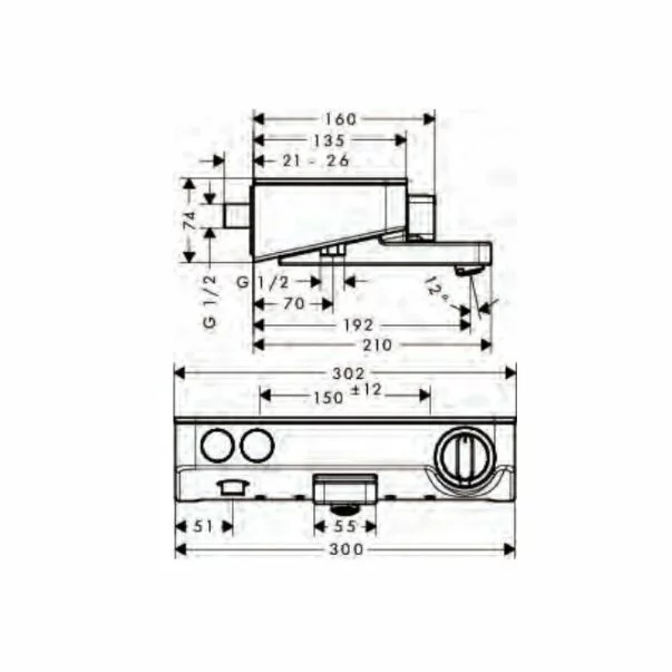 Baterie cada - dus termostatata Hansgrohe ShowerTablet Select 300 cu 2 iesiri crom lucios [2]