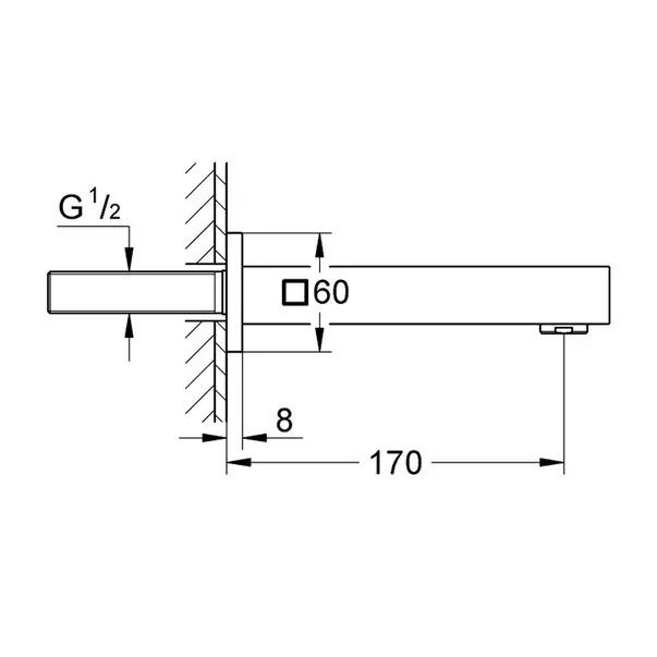 Pipa cada Grohe Eurocube antracit periat Hard Graphite 17 cm [4]