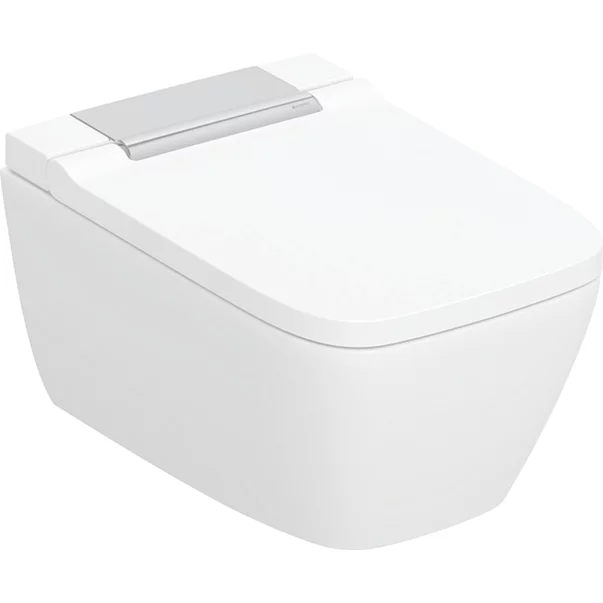 Obiecte Sanitare - Vas wc suspendat cu capac softclose si functie bideu Geberit AquaClean Sela Square crom