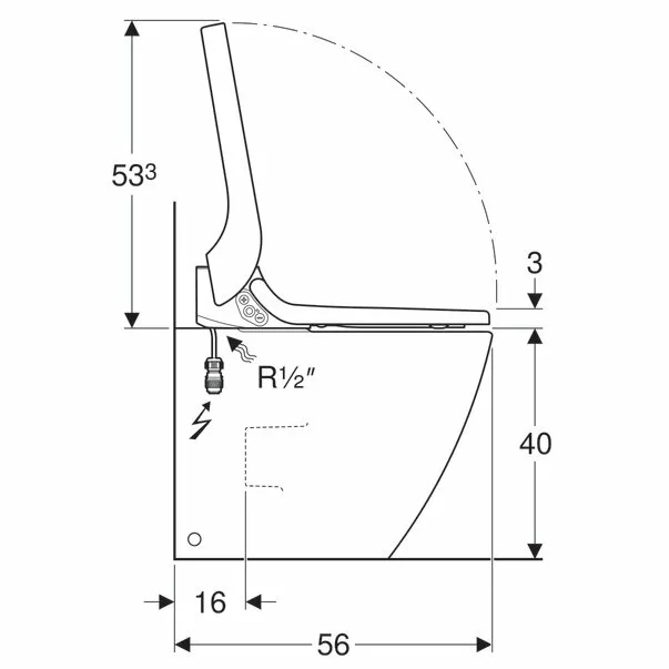 Vas wc pe pardoseala Geberit Aquaclean Tuma Comfort alb alpin cu functie de bideu electric [5]